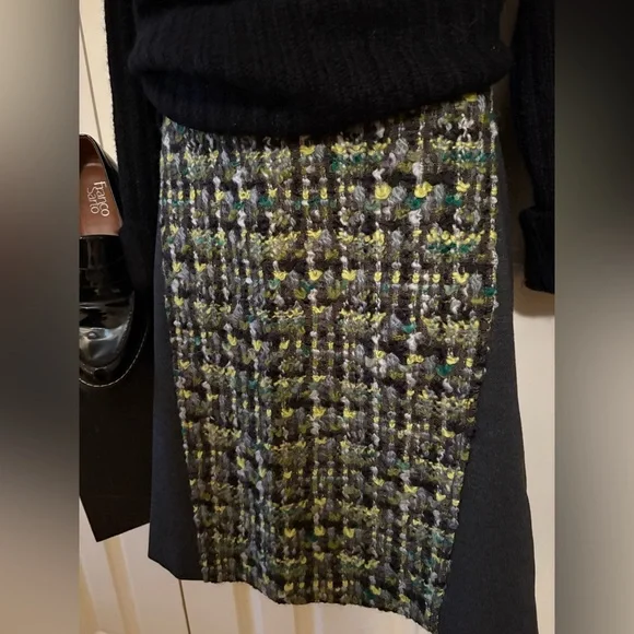Per Se Black and Green A-Line Skirt, size 10 - Picture 2 of 9